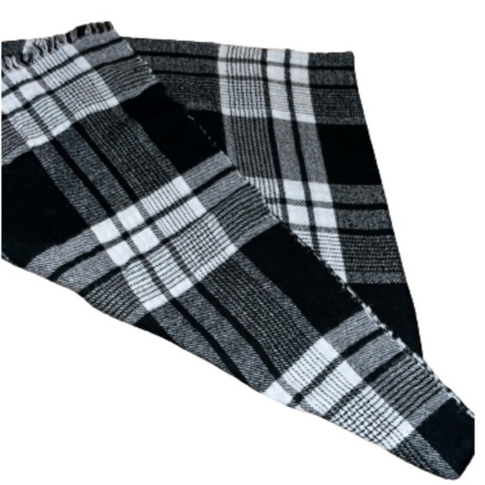Express blue/white plaid with herringbone reverse large wrap scarf NWOT